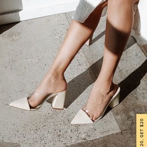 COPY - Lulus clear and nude pointed toe pumps